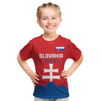 Custom Slovakia Football Kid T Shirt Come On Sokoli