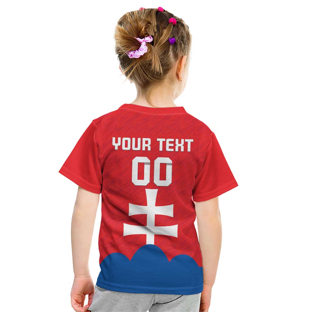 Custom Slovakia Football Kid T Shirt Come On Sokoli