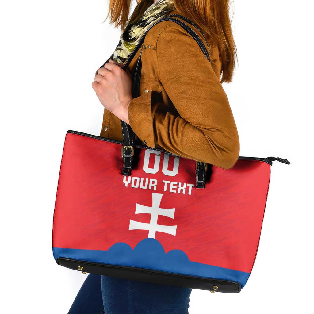 Custom Slovakia Football Leather Tote Bag Come On Sokoli