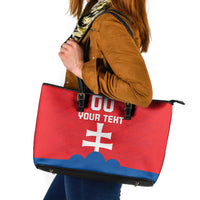 Custom Slovakia Football Leather Tote Bag Come On Sokoli