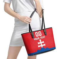 Custom Slovakia Football Leather Tote Bag Come On Sokoli