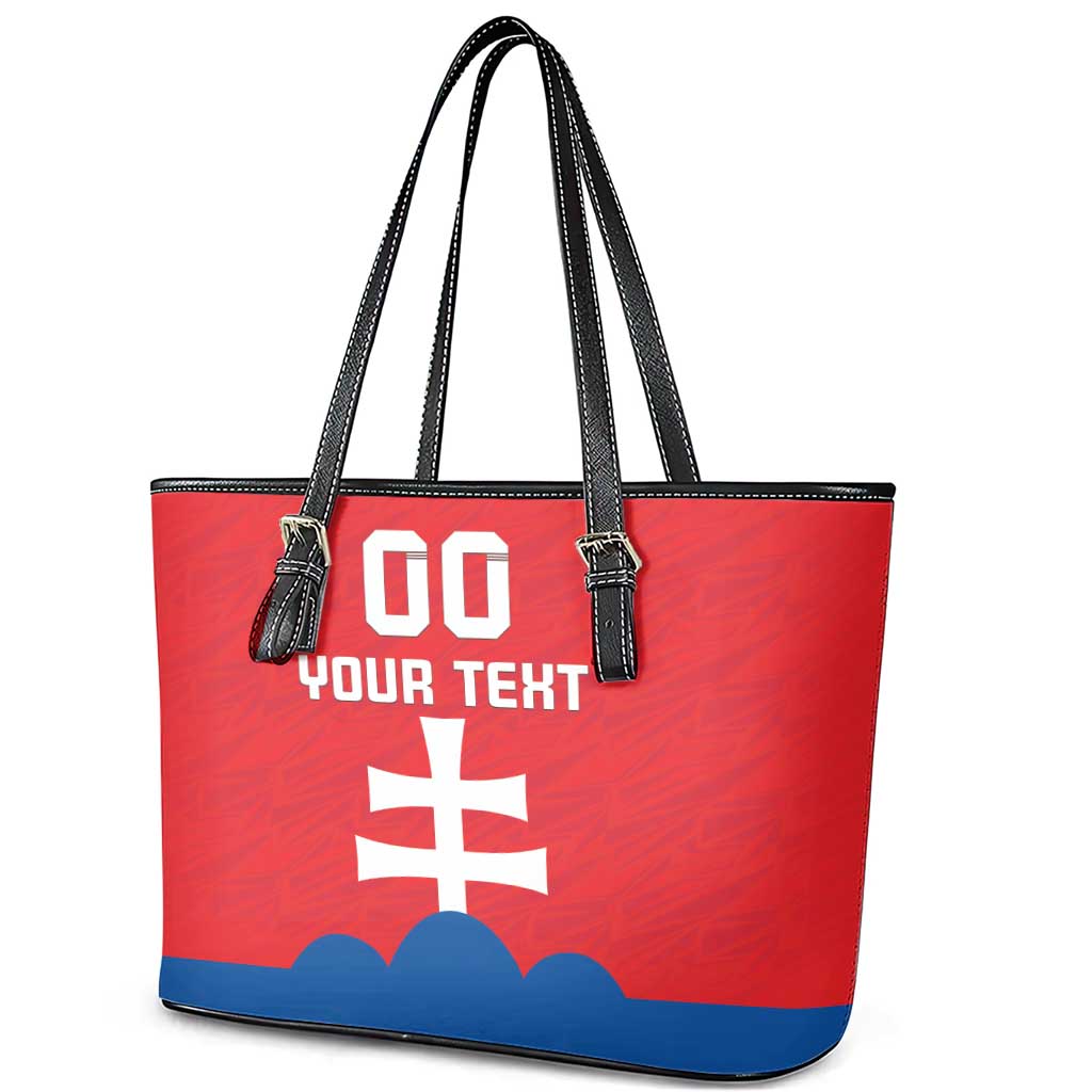 Custom Slovakia Football Leather Tote Bag Come On Sokoli