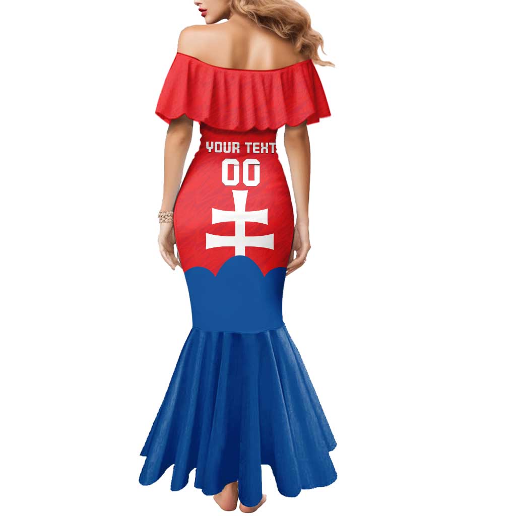 Custom Slovakia Football Mermaid Dress Come On Sokoli