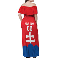 Custom Slovakia Football Off Shoulder Maxi Dress Come On Sokoli