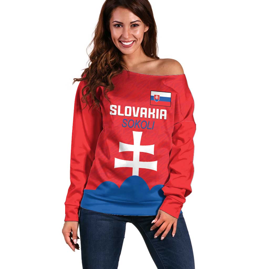 Custom Slovakia Football Off Shoulder Sweater Come On Sokoli