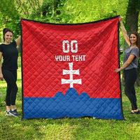 Custom Slovakia Football Quilt Come On Sokoli