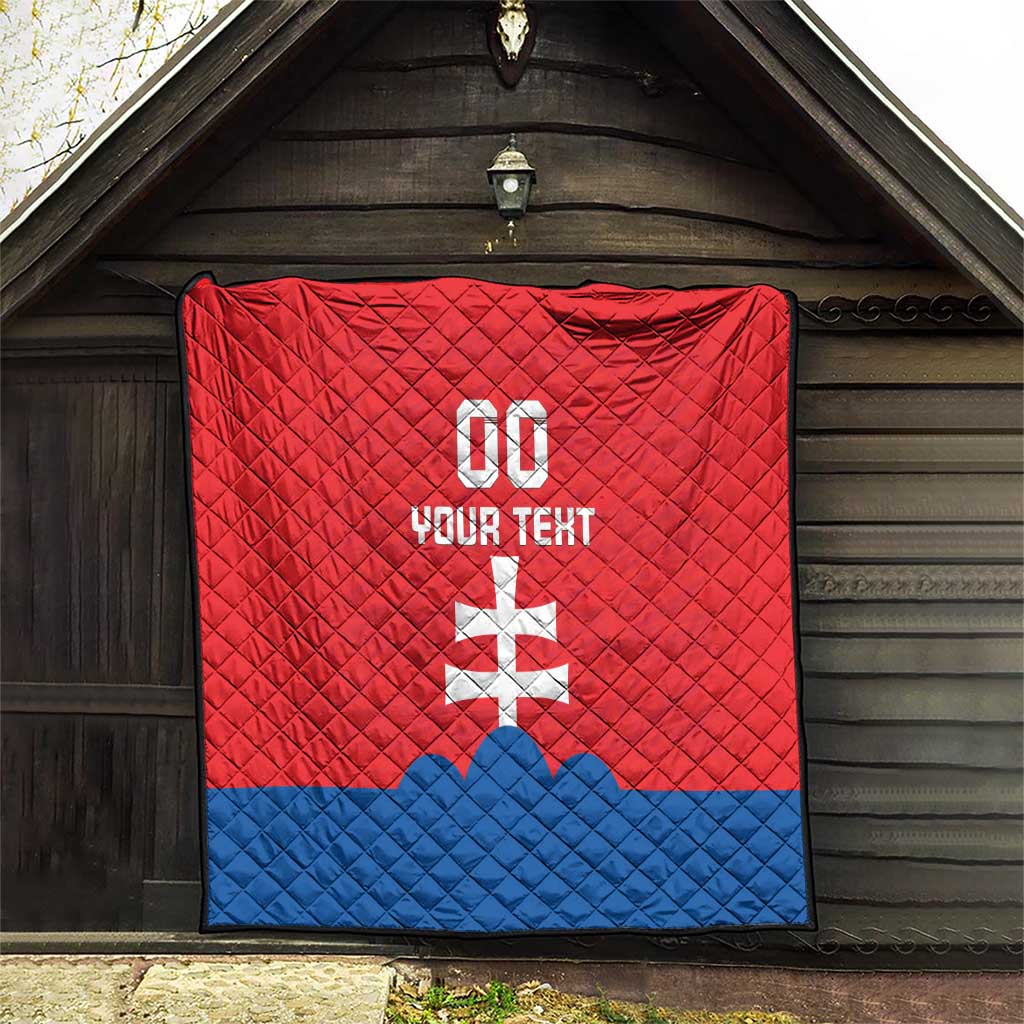 Custom Slovakia Football Quilt Come On Sokoli