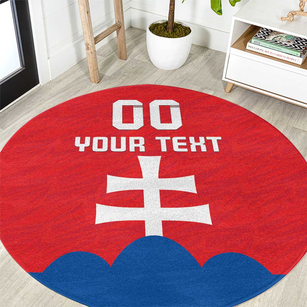 Custom Slovakia Football Round Carpet Come On Sokoli
