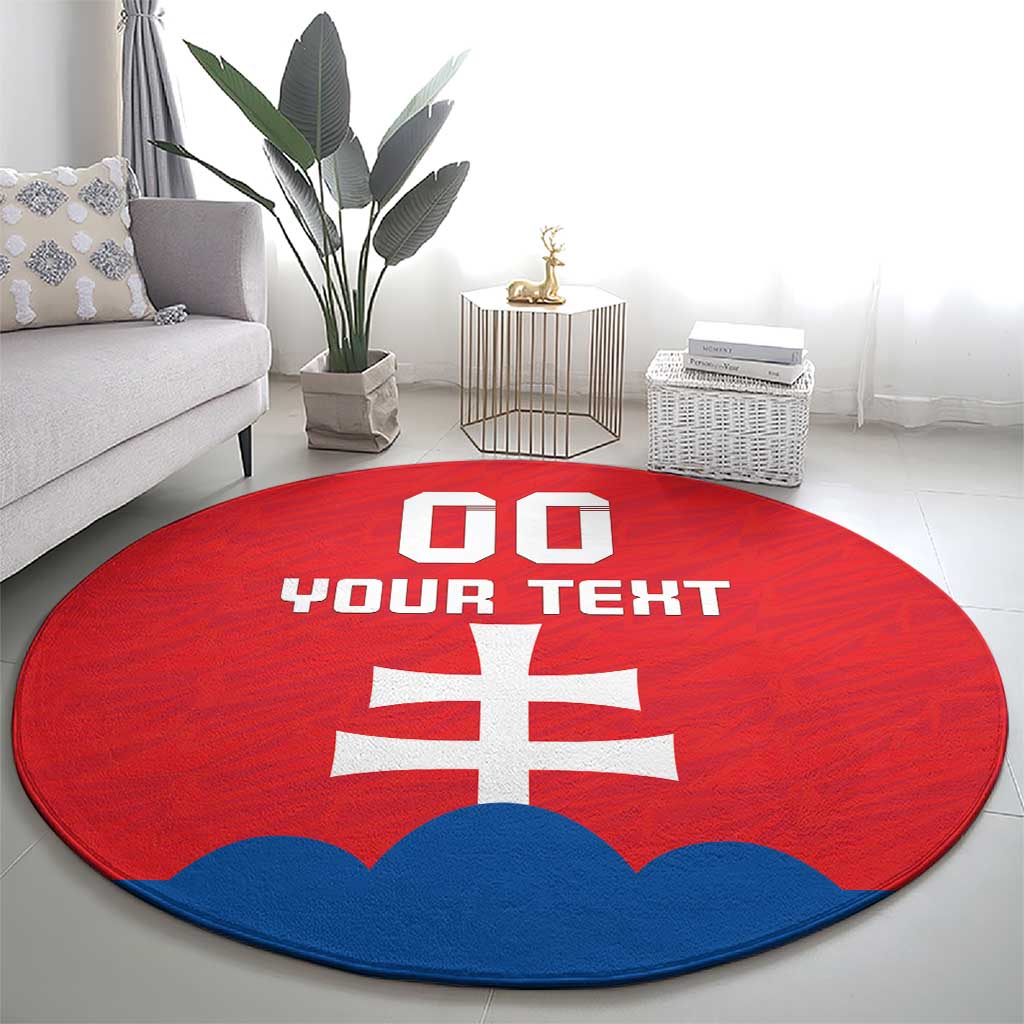 Custom Slovakia Football Round Carpet Come On Sokoli