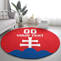 Custom Slovakia Football Round Carpet Come On Sokoli