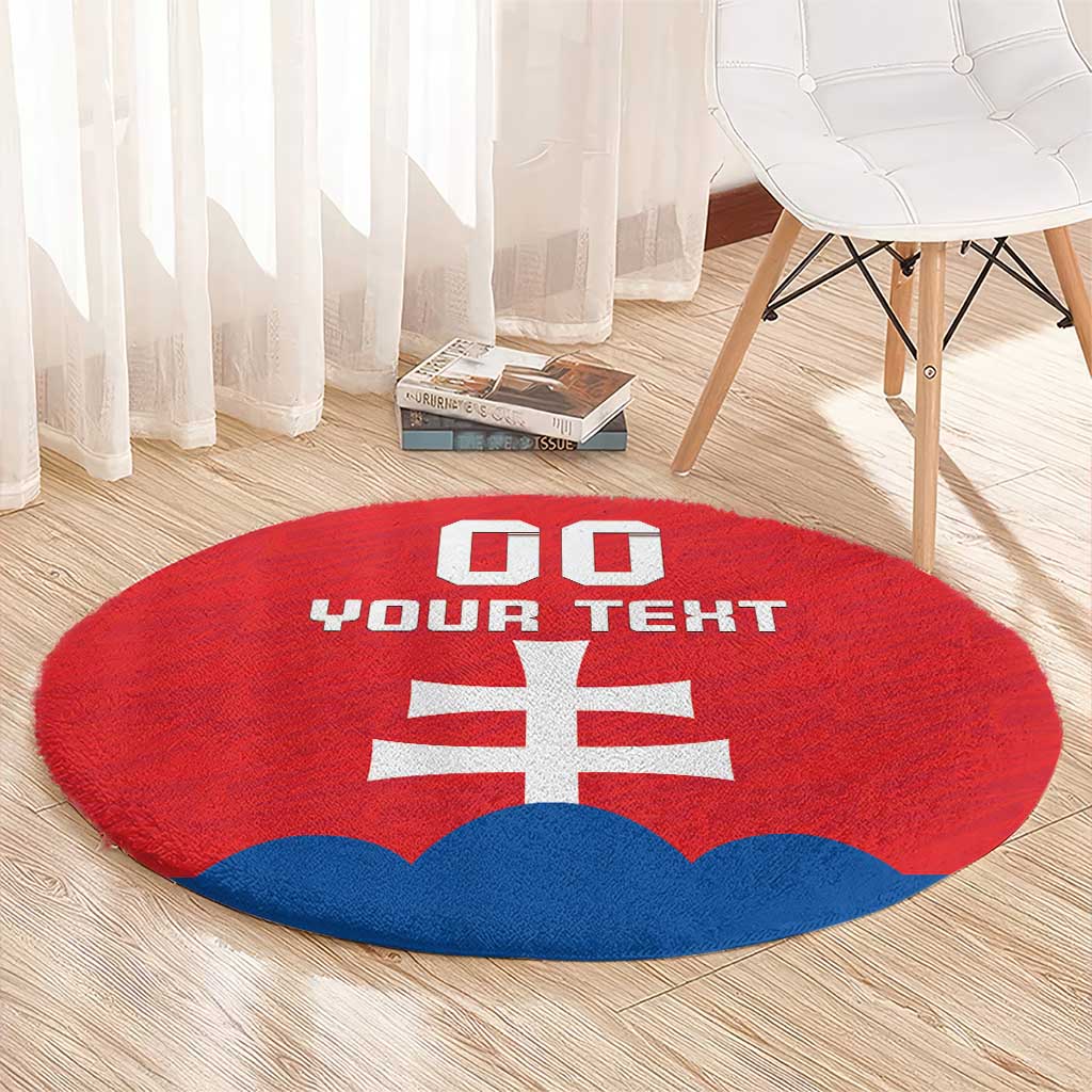 Custom Slovakia Football Round Carpet Come On Sokoli