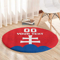 Custom Slovakia Football Round Carpet Come On Sokoli