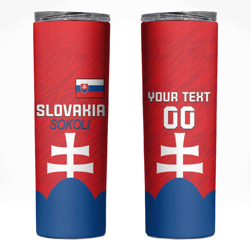 Custom Slovakia Football Skinny Tumbler Come On Sokoli