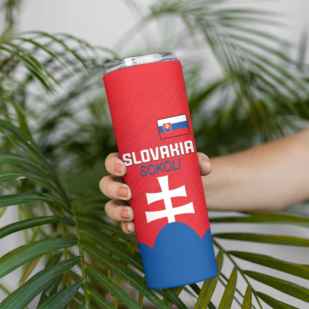 Custom Slovakia Football Skinny Tumbler Come On Sokoli