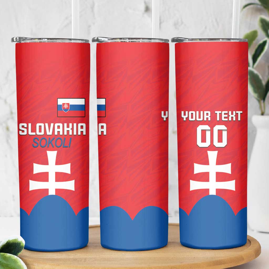 Custom Slovakia Football Skinny Tumbler Come On Sokoli