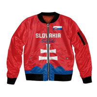 Custom Slovakia Football Sleeve Zip Bomber Jacket Come On Sokoli
