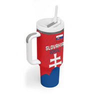 Custom Slovakia Football Tumbler With Handle Come On Sokoli
