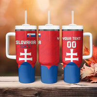 Custom Slovakia Football Tumbler With Handle Come On Sokoli