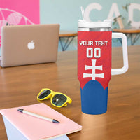 Custom Slovakia Football Tumbler With Handle Come On Sokoli