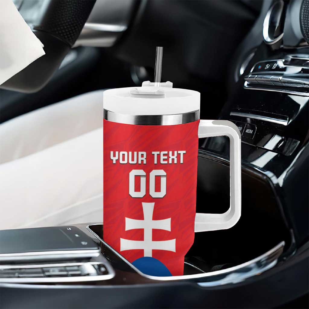 Custom Slovakia Football Tumbler With Handle Come On Sokoli