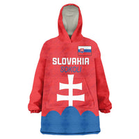 Custom Slovakia Football Wearable Blanket Hoodie Come On Sokoli