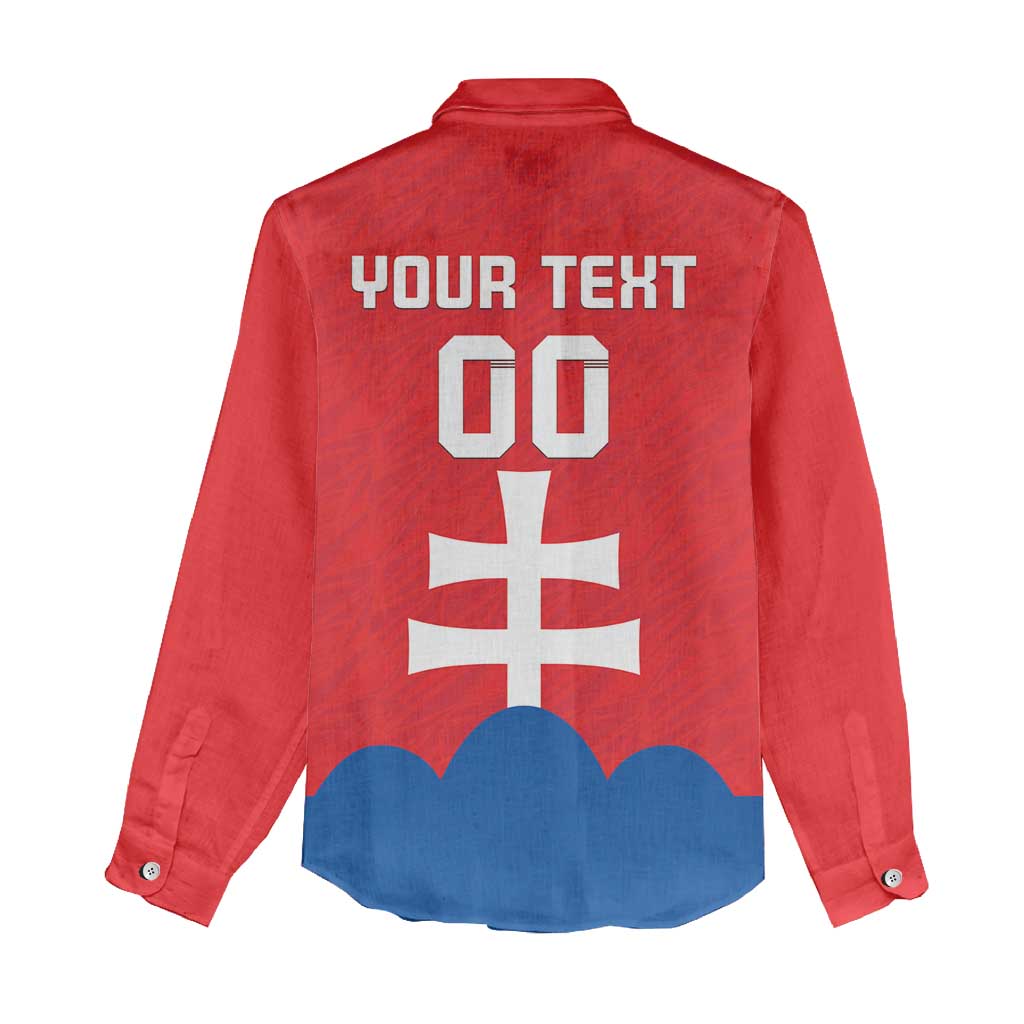 Custom Slovakia Football Women Casual Shirt Come On Sokoli