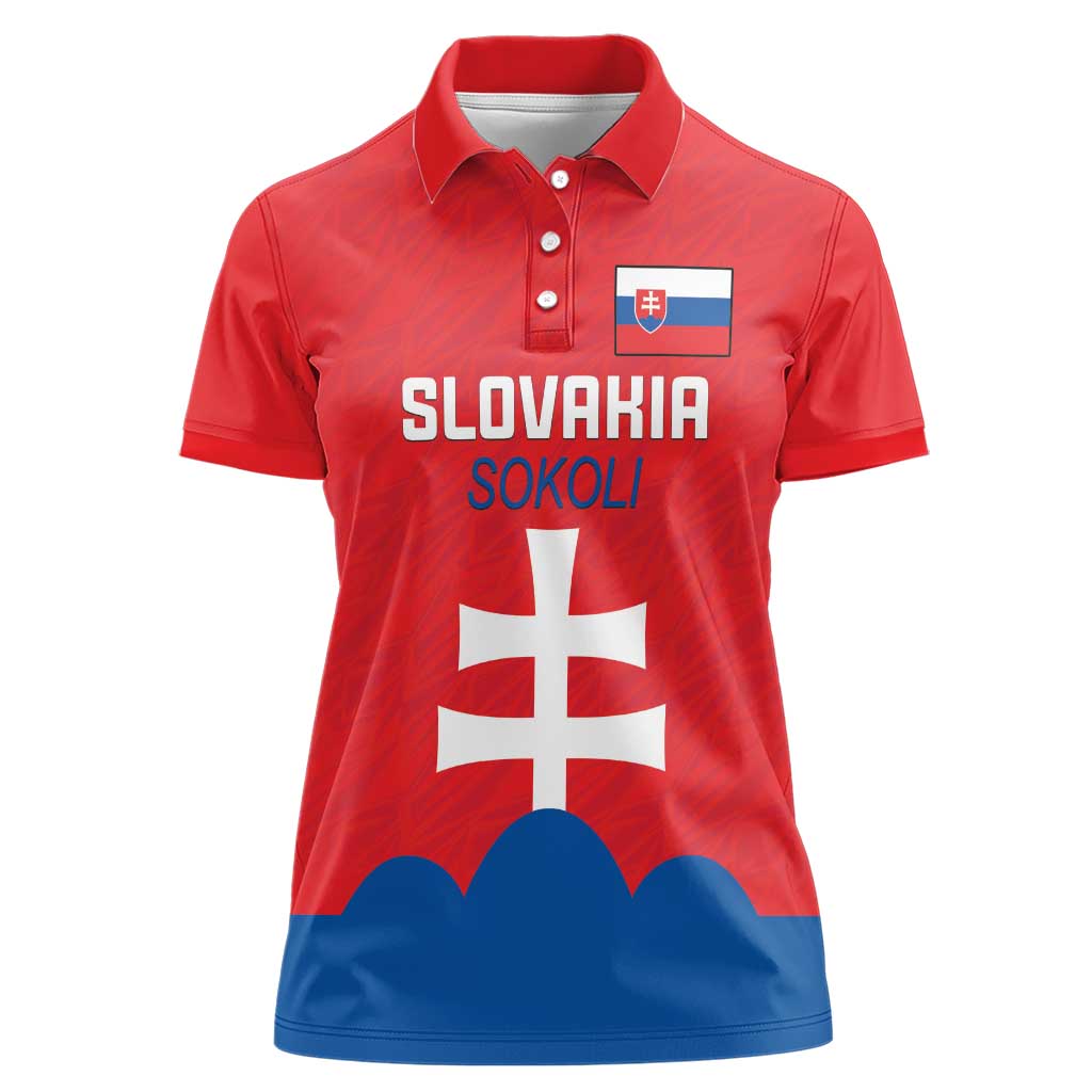 Custom Slovakia Football Women Polo Shirt Come On Sokoli