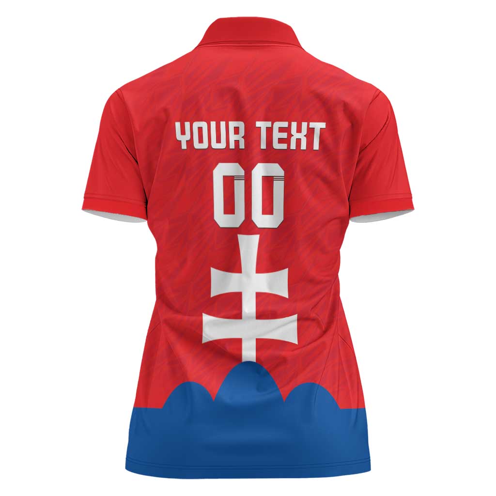 Custom Slovakia Football Women Polo Shirt Come On Sokoli