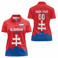 Custom Slovakia Football Women Polo Shirt Come On Sokoli