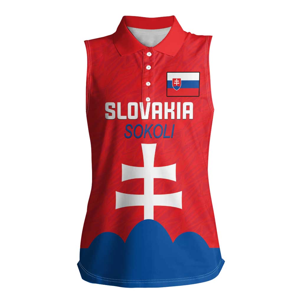 Custom Slovakia Football Women Sleeveless Polo Shirt Come On Sokoli
