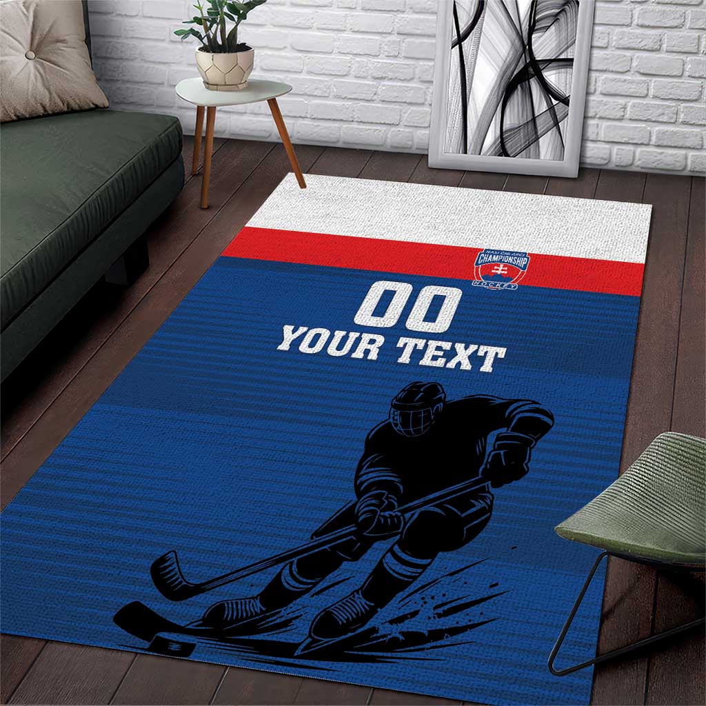 Custom Slovakia Hockey Area Rug Go Nasi Chlapci