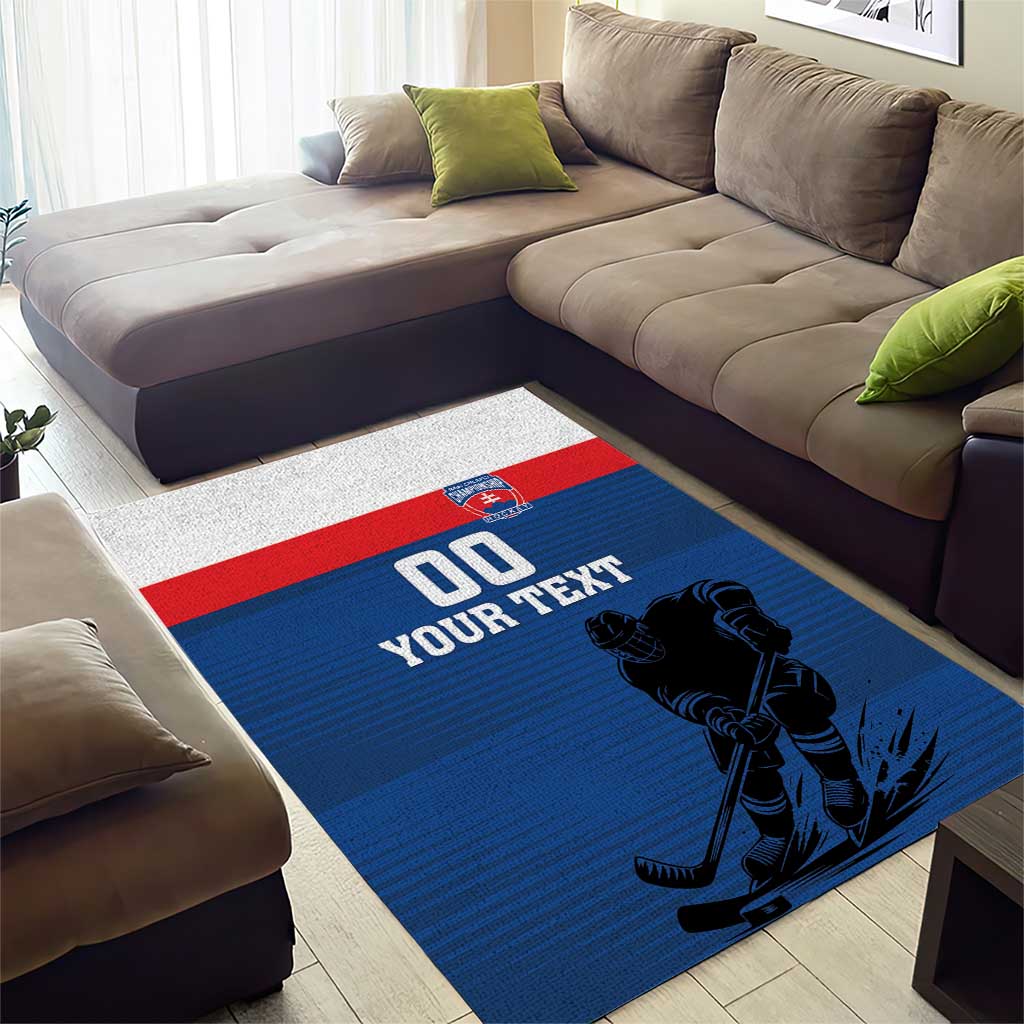 Custom Slovakia Hockey Area Rug Go Nasi Chlapci