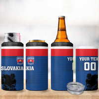 Custom Slovakia Hockey 4 in 1 Can Cooler Tumbler Go Nasi Chlapci