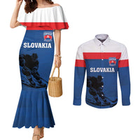 Custom Slovakia Hockey Couples Matching Mermaid Dress and Long Sleeve Button Shirt Go Nasi Chlapci