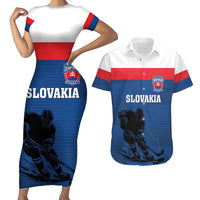 Custom Slovakia Hockey Couples Matching Short Sleeve Bodycon Dress and Hawaiian Shirt Go Nasi Chlapci