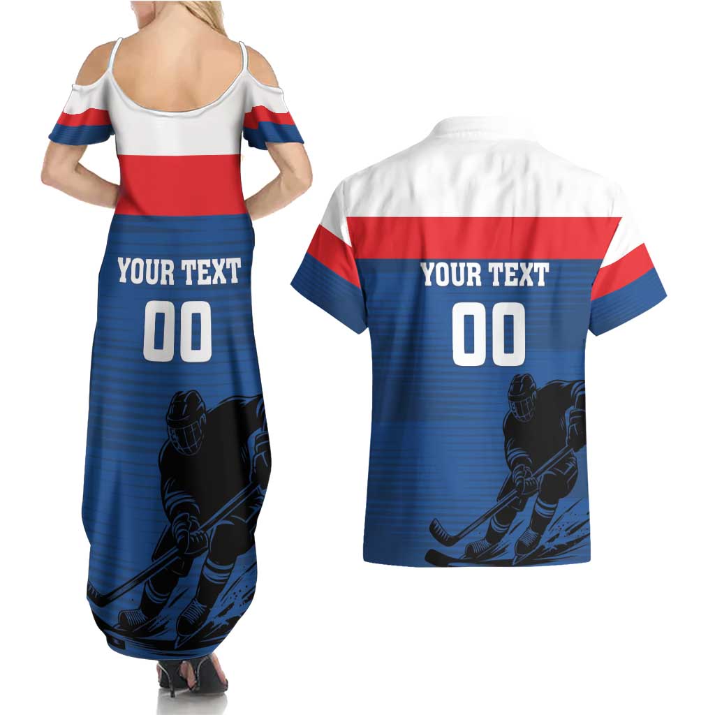 Custom Slovakia Hockey Couples Matching Summer Maxi Dress and Hawaiian Shirt Go Nasi Chlapci