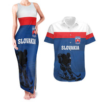 Custom Slovakia Hockey Couples Matching Tank Maxi Dress and Hawaiian Shirt Go Nasi Chlapci