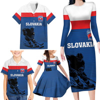 Custom Slovakia Hockey Family Matching Long Sleeve Bodycon Dress and Hawaiian Shirt Go Nasi Chlapci