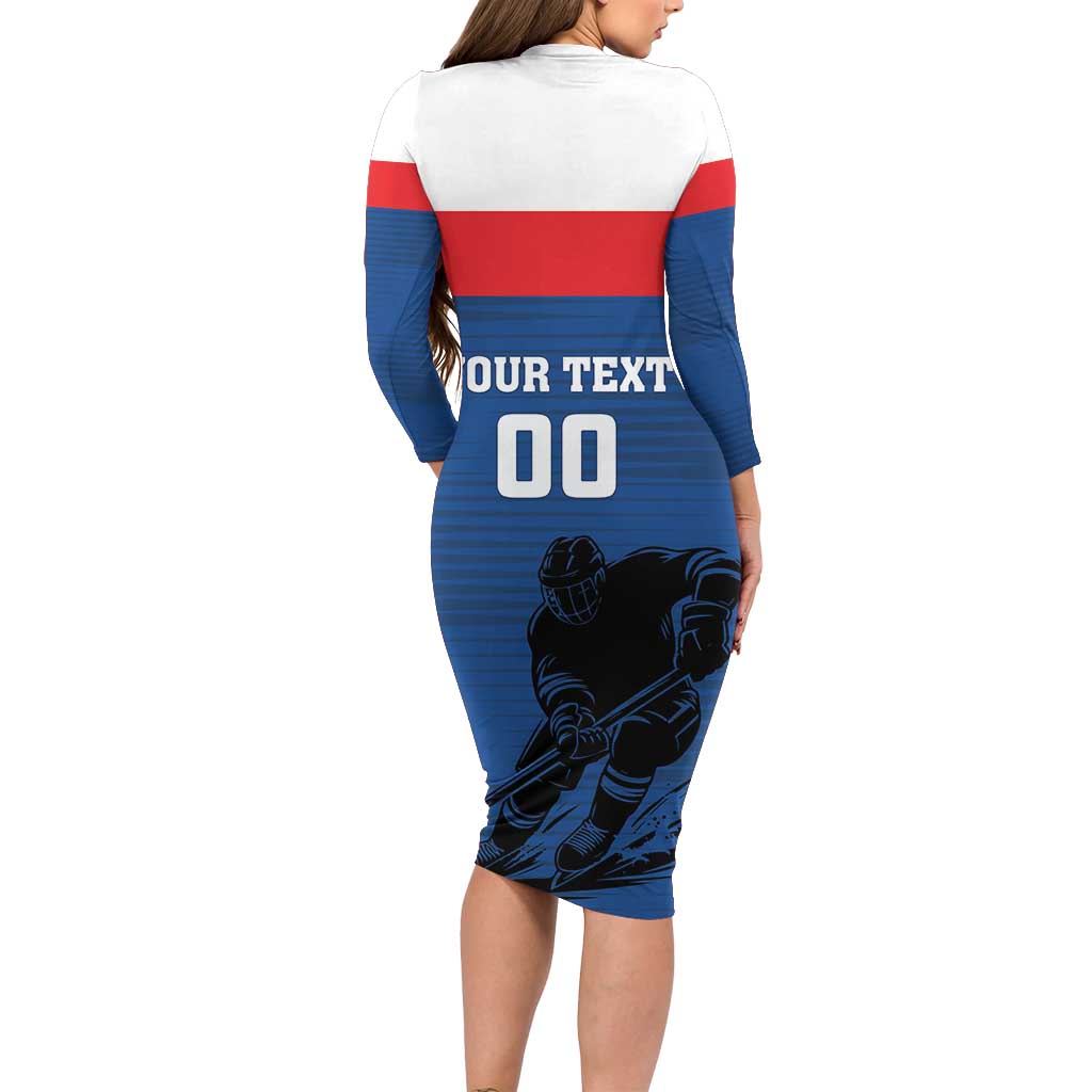 Custom Slovakia Hockey Family Matching Long Sleeve Bodycon Dress and Hawaiian Shirt Go Nasi Chlapci