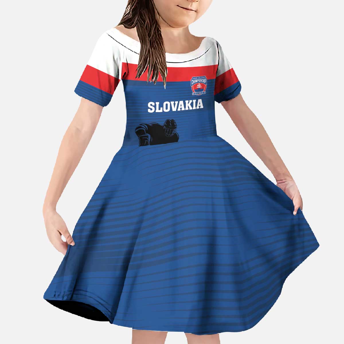 Custom Slovakia Hockey Family Matching Off The Shoulder Long Sleeve Dress and Hawaiian Shirt Go Nasi Chlapci