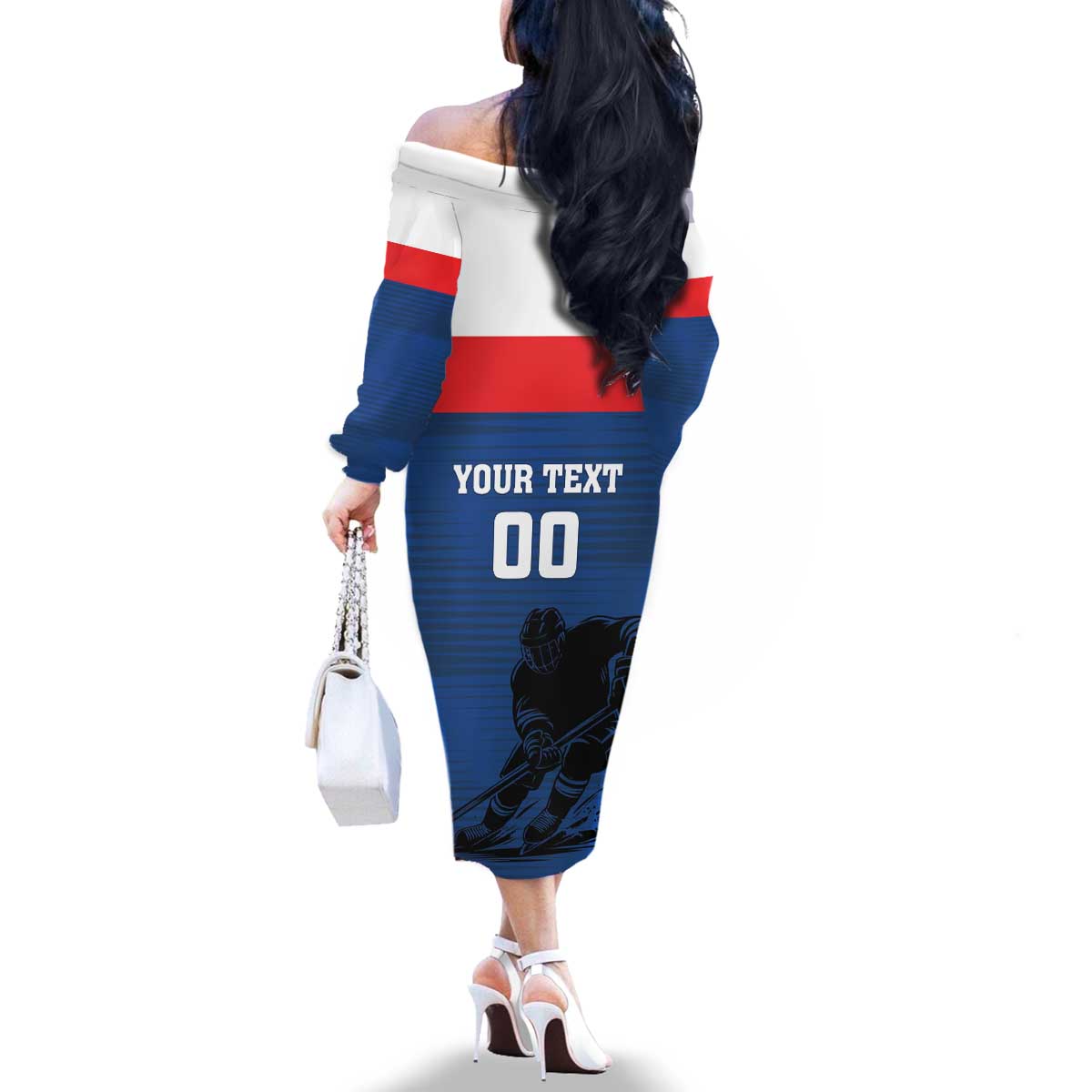 Custom Slovakia Hockey Family Matching Off The Shoulder Long Sleeve Dress and Hawaiian Shirt Go Nasi Chlapci