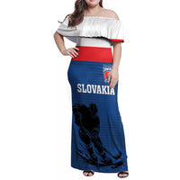 Custom Slovakia Hockey Family Matching Off Shoulder Maxi Dress and Hawaiian Shirt Go Nasi Chlapci