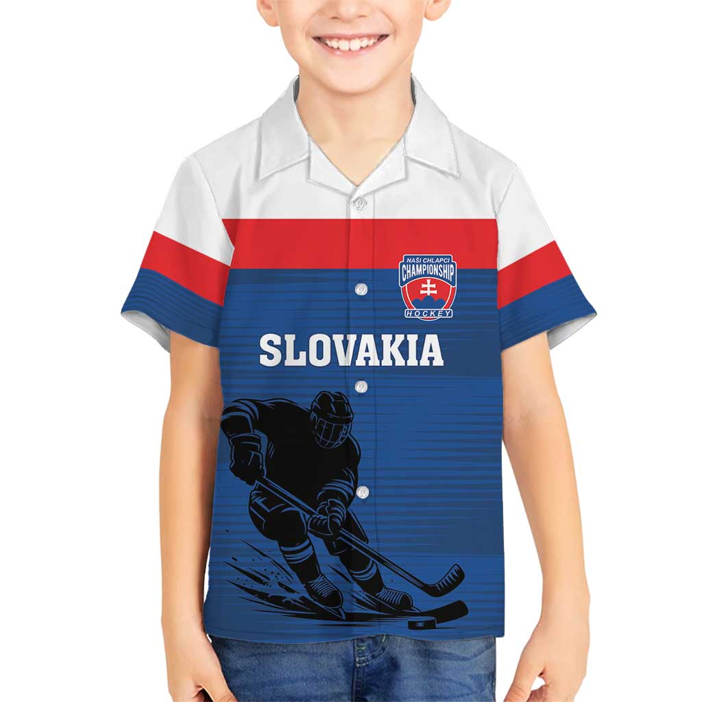 Custom Slovakia Hockey Family Matching Off Shoulder Short Dress and Hawaiian Shirt Go Nasi Chlapci