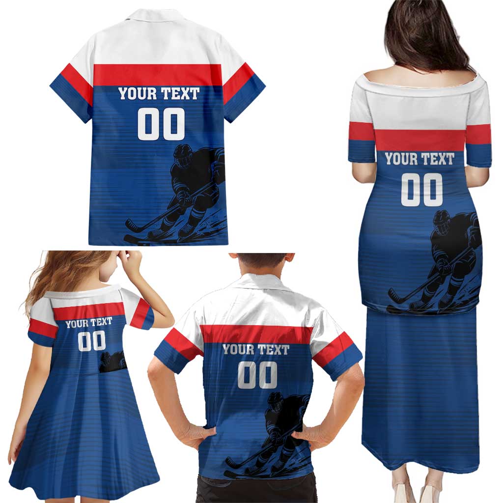 Custom Slovakia Hockey Family Matching Puletasi and Hawaiian Shirt Go Nasi Chlapci