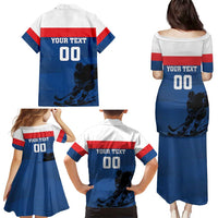 Custom Slovakia Hockey Family Matching Puletasi and Hawaiian Shirt Go Nasi Chlapci