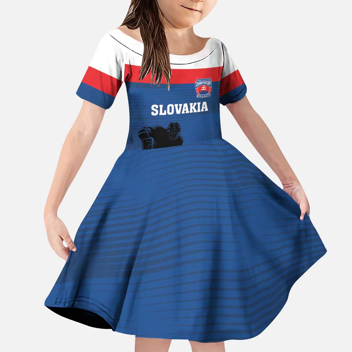 Custom Slovakia Hockey Kid Short Sleeve Dress Go Nasi Chlapci