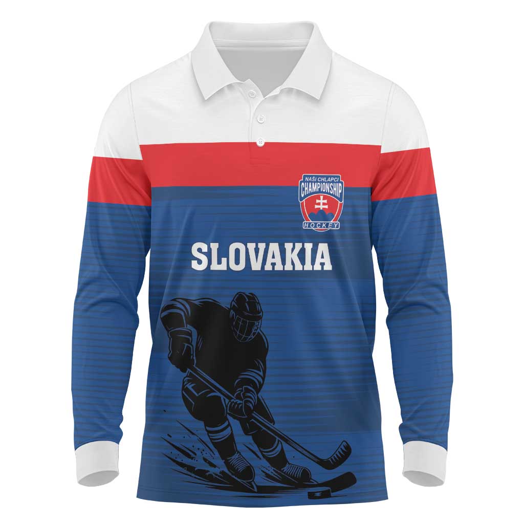 Custom Slovakia Hockey Long Sleeve Polo Shirt Go Nasi Chlapci