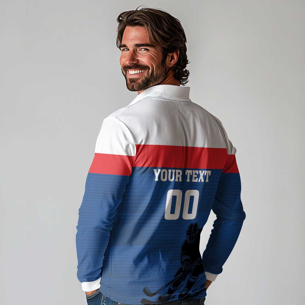 Custom Slovakia Hockey Long Sleeve Polo Shirt Go Nasi Chlapci