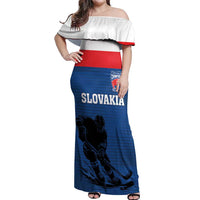 Custom Slovakia Hockey Off Shoulder Maxi Dress Go Nasi Chlapci