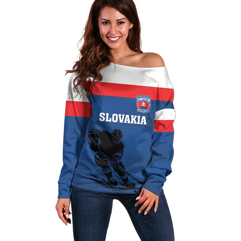 Custom Slovakia Hockey Off Shoulder Sweater Go Nasi Chlapci